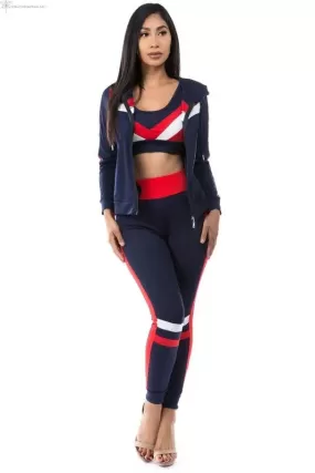 Activewear 3 Piece Set Navy Long Sleeves