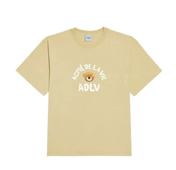 ADLV TEDDY BEAR T-Shirt TEE BEIGE (DIRECTLY FROM KOREA)