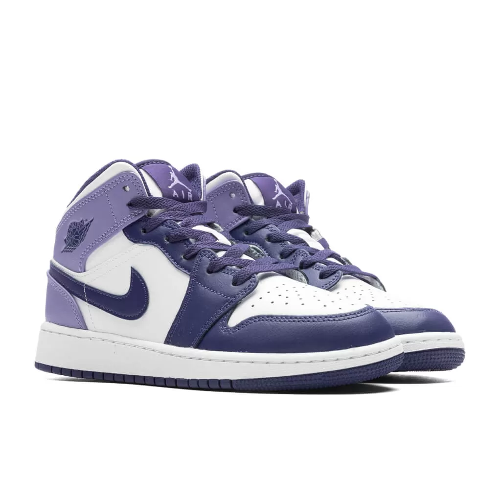 Air Jordan 1 Mid (GS) - Sky J Purple/Sky J Purple/White