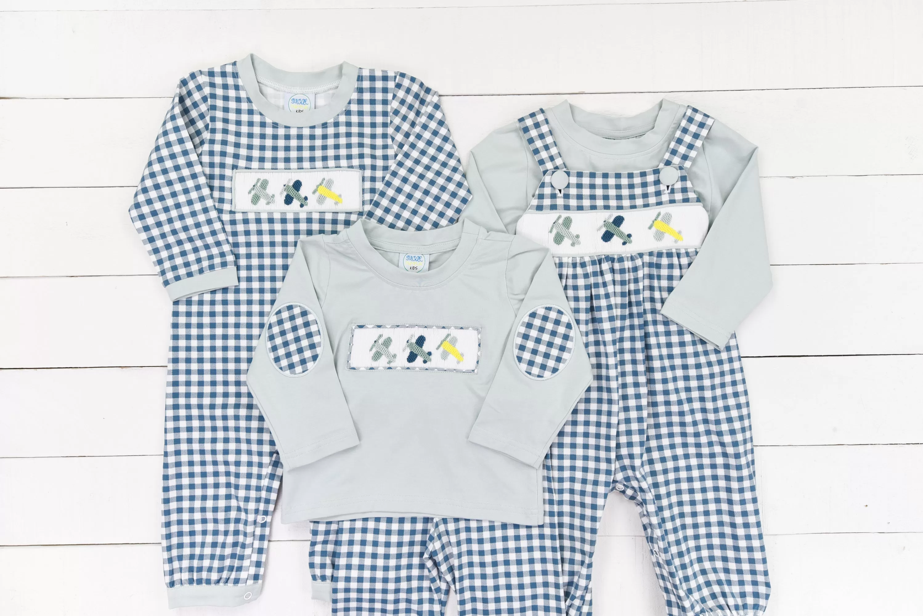 Airplane Smocked Boys Pant Set