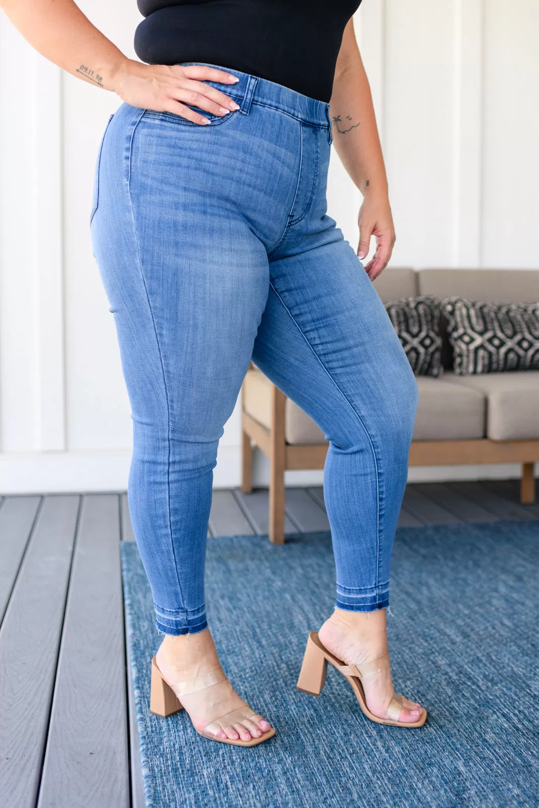 Amanda High Rise Pull on Release Hem Skinny Jeans-- Use the code SPRINGJB for 20% off!