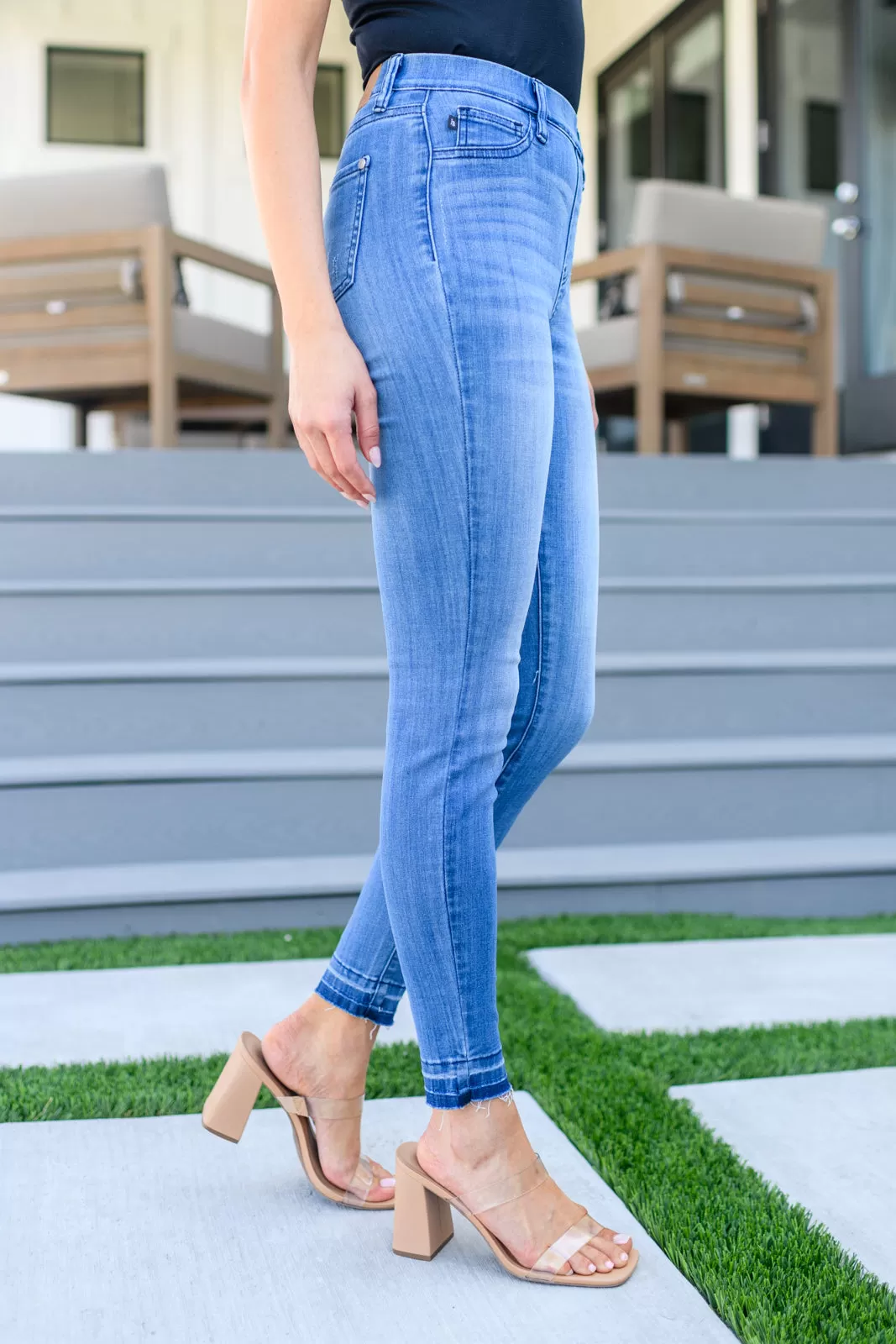 Amanda High Rise Pull on Release Hem Skinny Jeans-- Use the code SPRINGJB for 20% off!