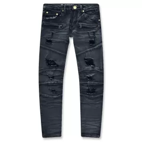 Argonaut Nations Men Cut and Sew Rip Skinny Jean (Black Wash)