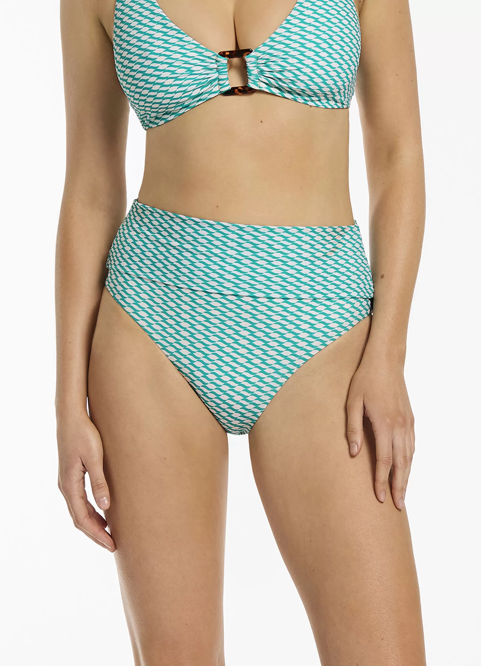 Asceno Fold Down Bikini Bottom - Mineral