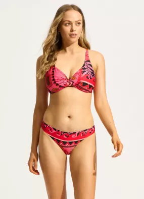 Atlantis Wrap Front F Cup Bikini Top - Paradise Pink