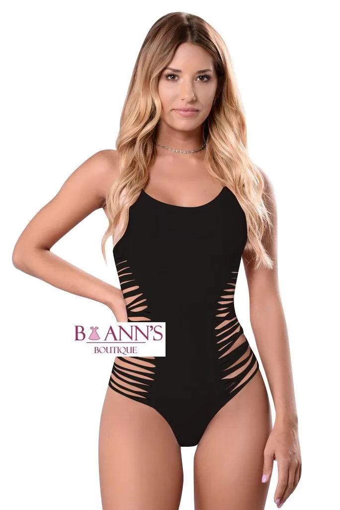 BANDAGE LACE-UP SIDES ONE PIECE