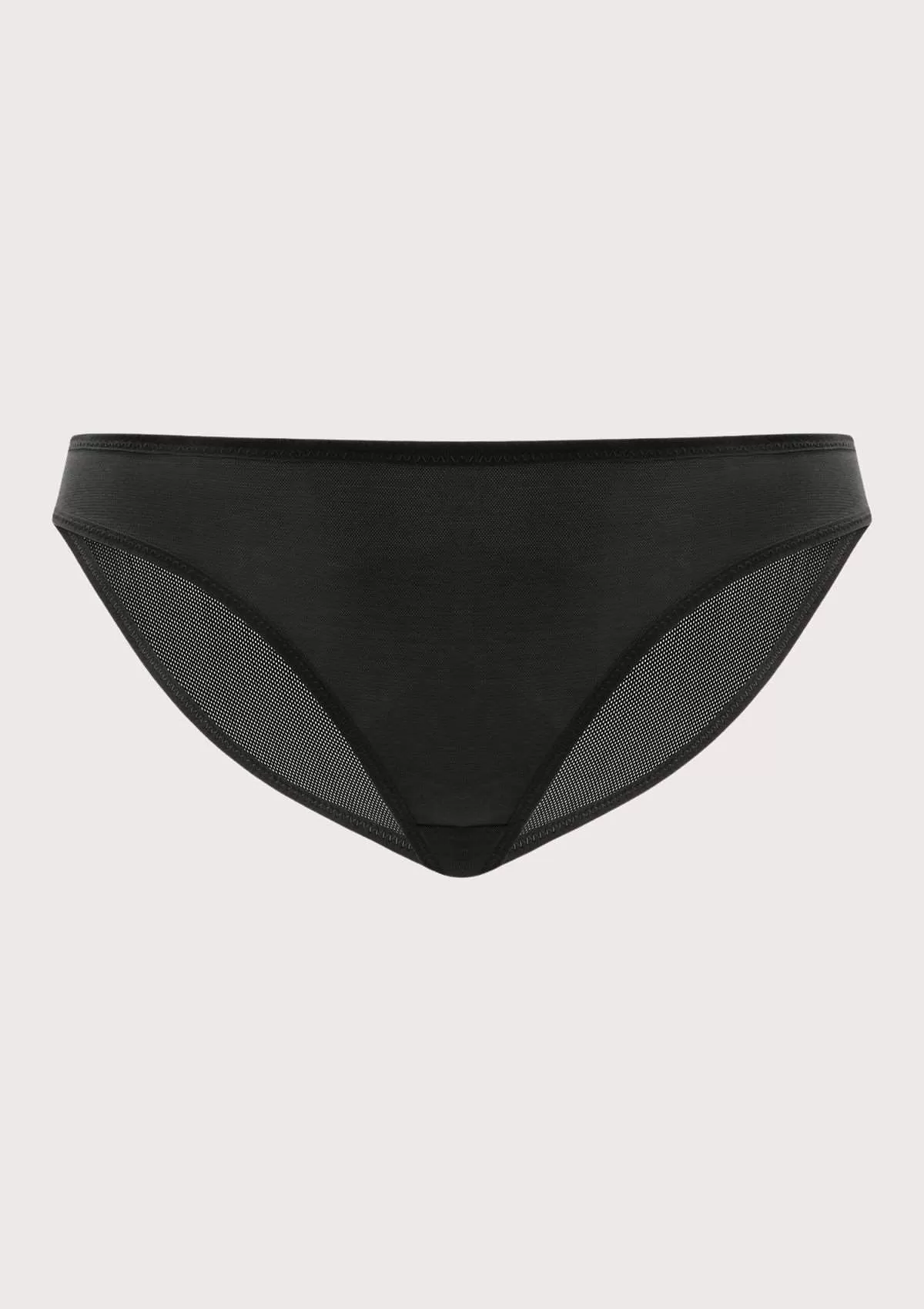 Billie Smooth Black Sheer Mesh Bikini Underwear