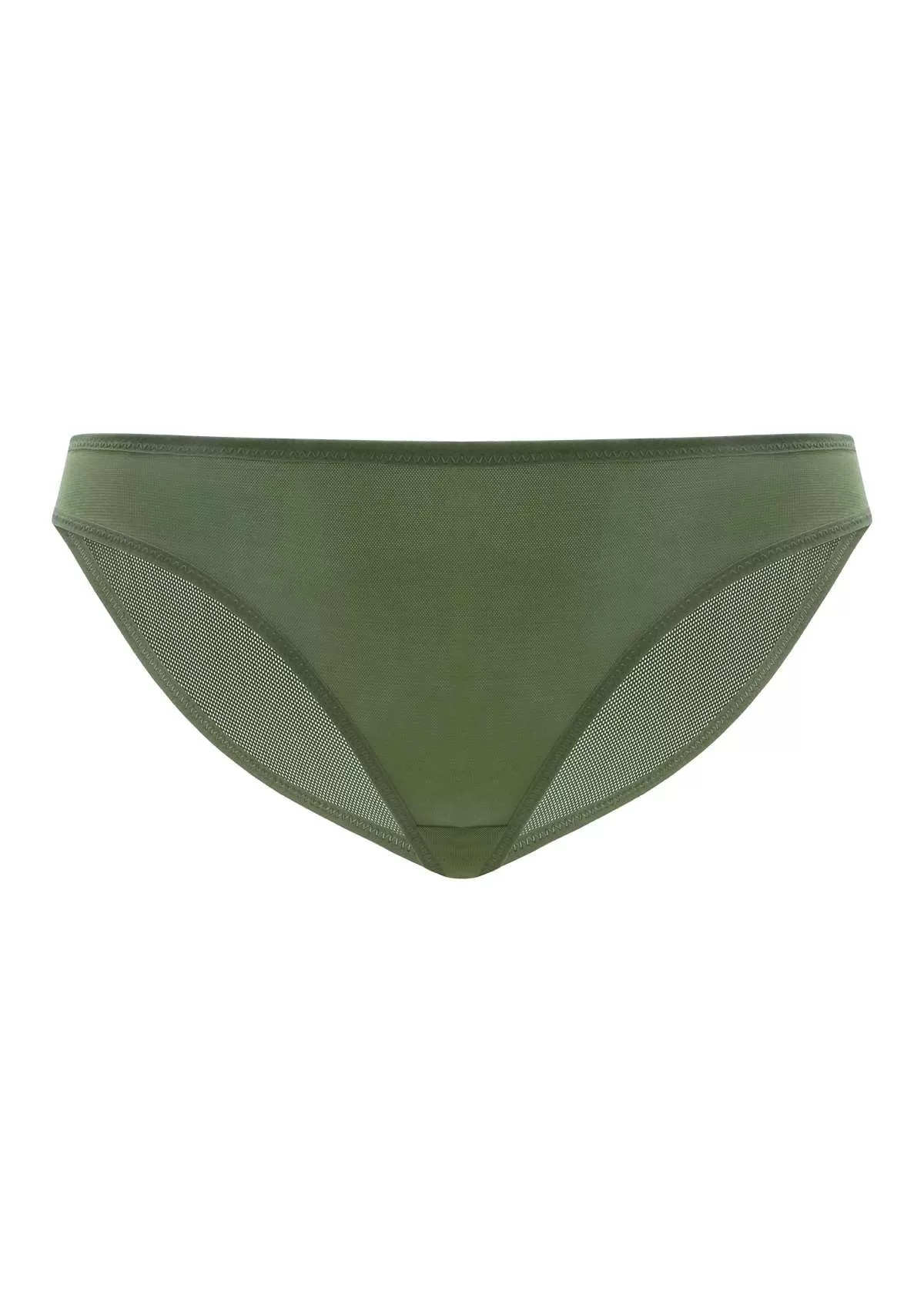 Billie Smooth Dark Green Sheer Mesh Bikini Underwear