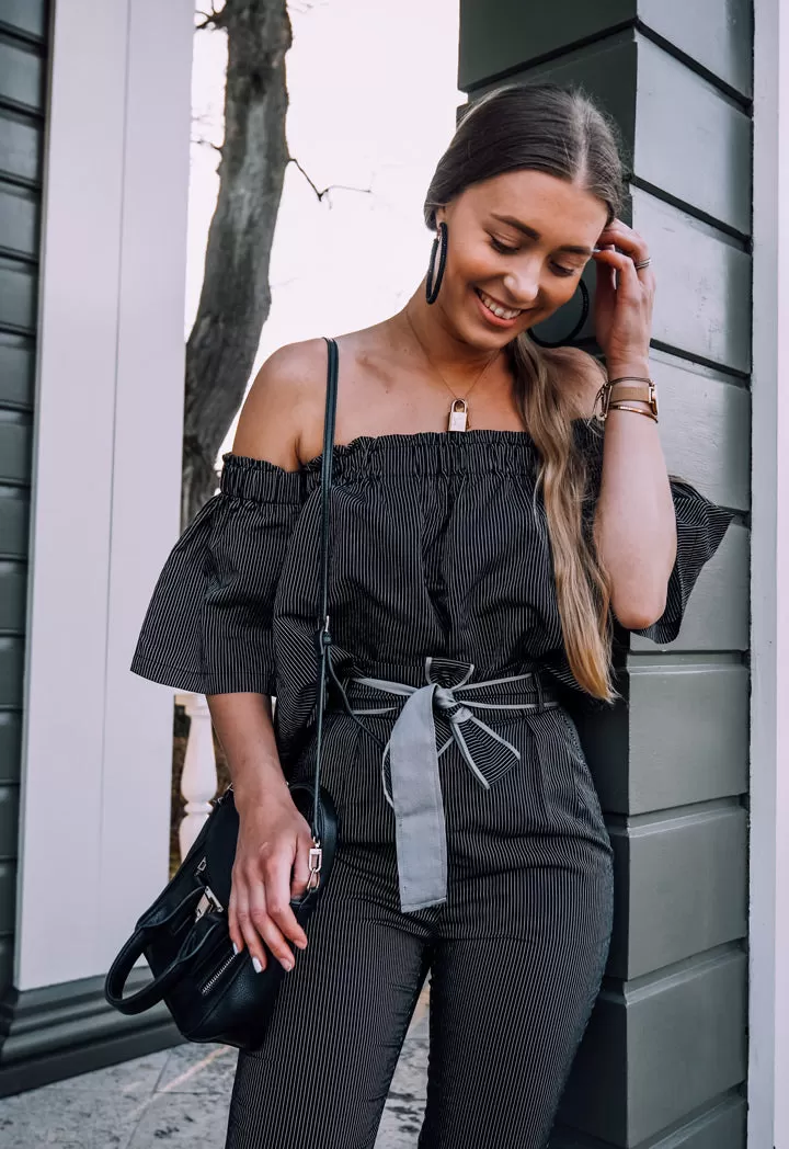 Black And White Striped Pants