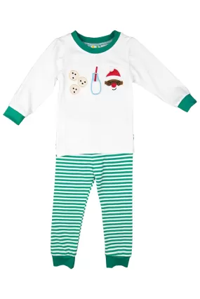 Boys Black Santa Milk & Cookies PJ Pants Set