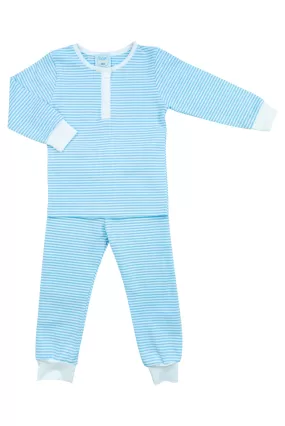 Boys Blue Stripe PJ Pants Set