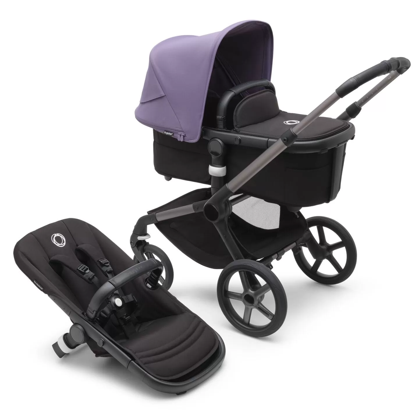 Bugaboo Fox 5, Cloud T Ultimate Travel System - Graphite/Midnight Black/Astro Purple