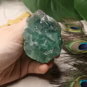 Chunky Top Grade Rough Rainbow Green Fluorite Specimen from Mexico