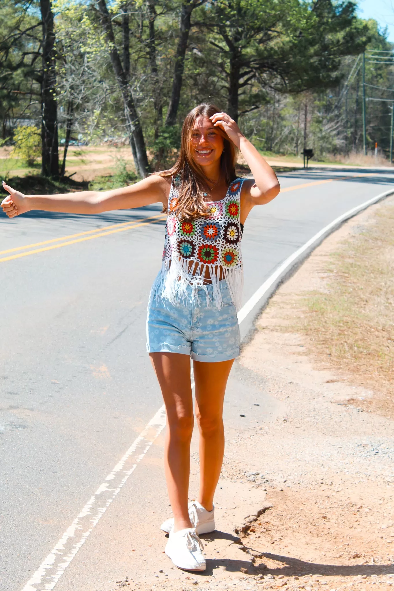 Crochet Multi-Color Fringe Tank