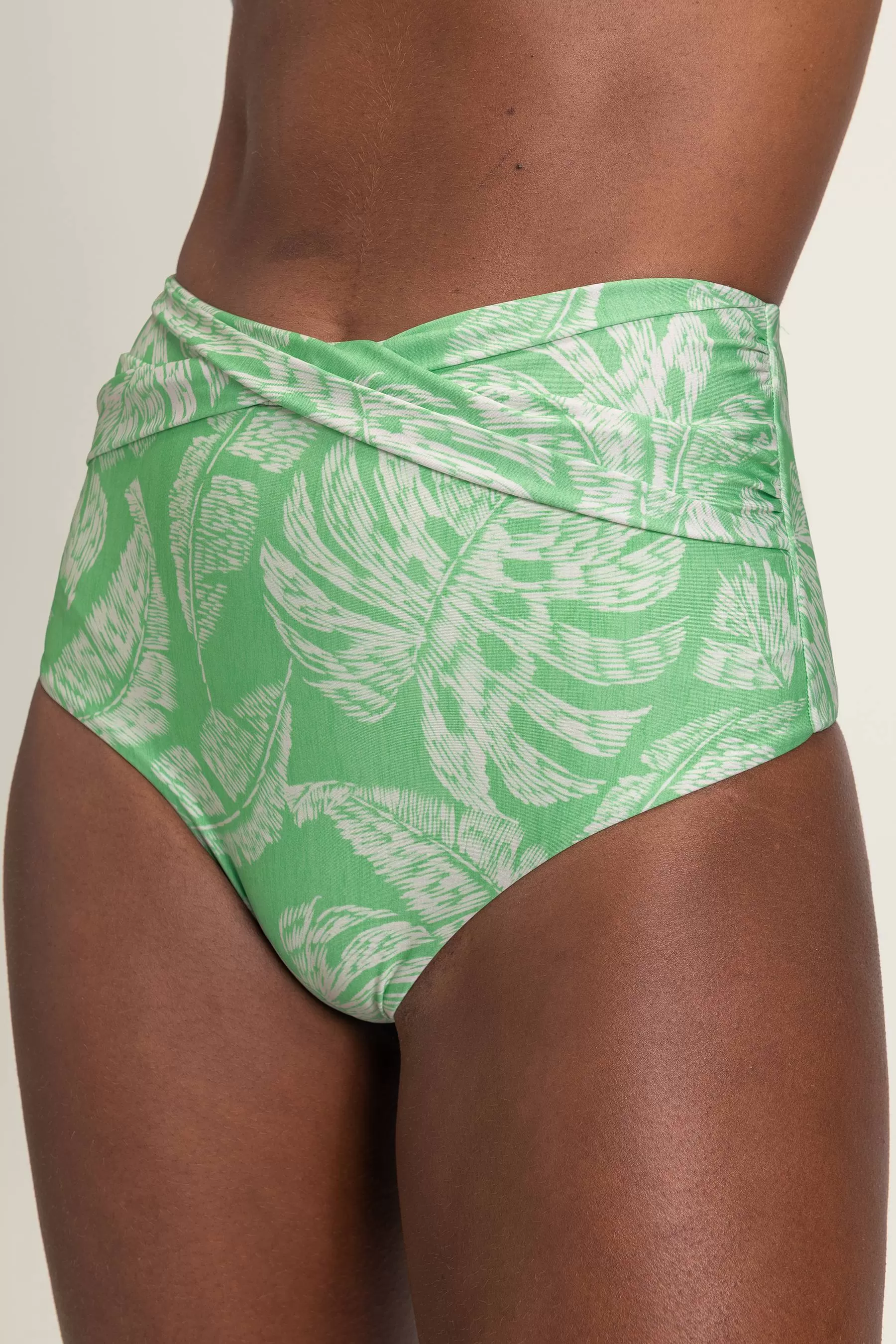 Cross Palm High-Waist Bikini Bottom