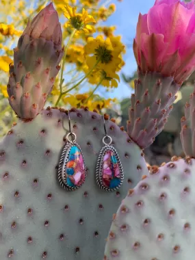 Dahlia Spiny Oyster & Turquoise earrings