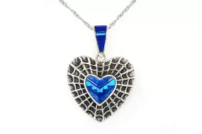 David Rosales Spiderweb Heart Pendant