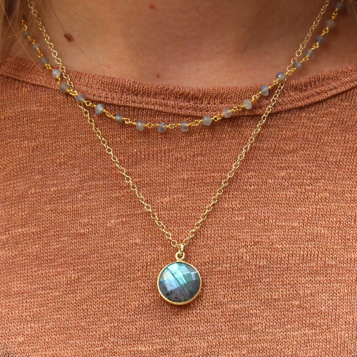 Double Labradorite Necklace - Best Seller