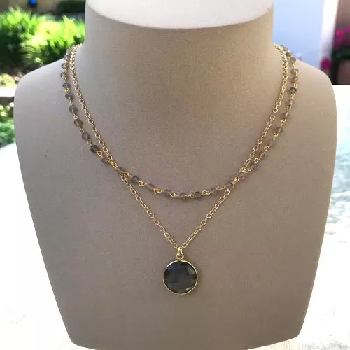 Double Labradorite Necklace - Best Seller