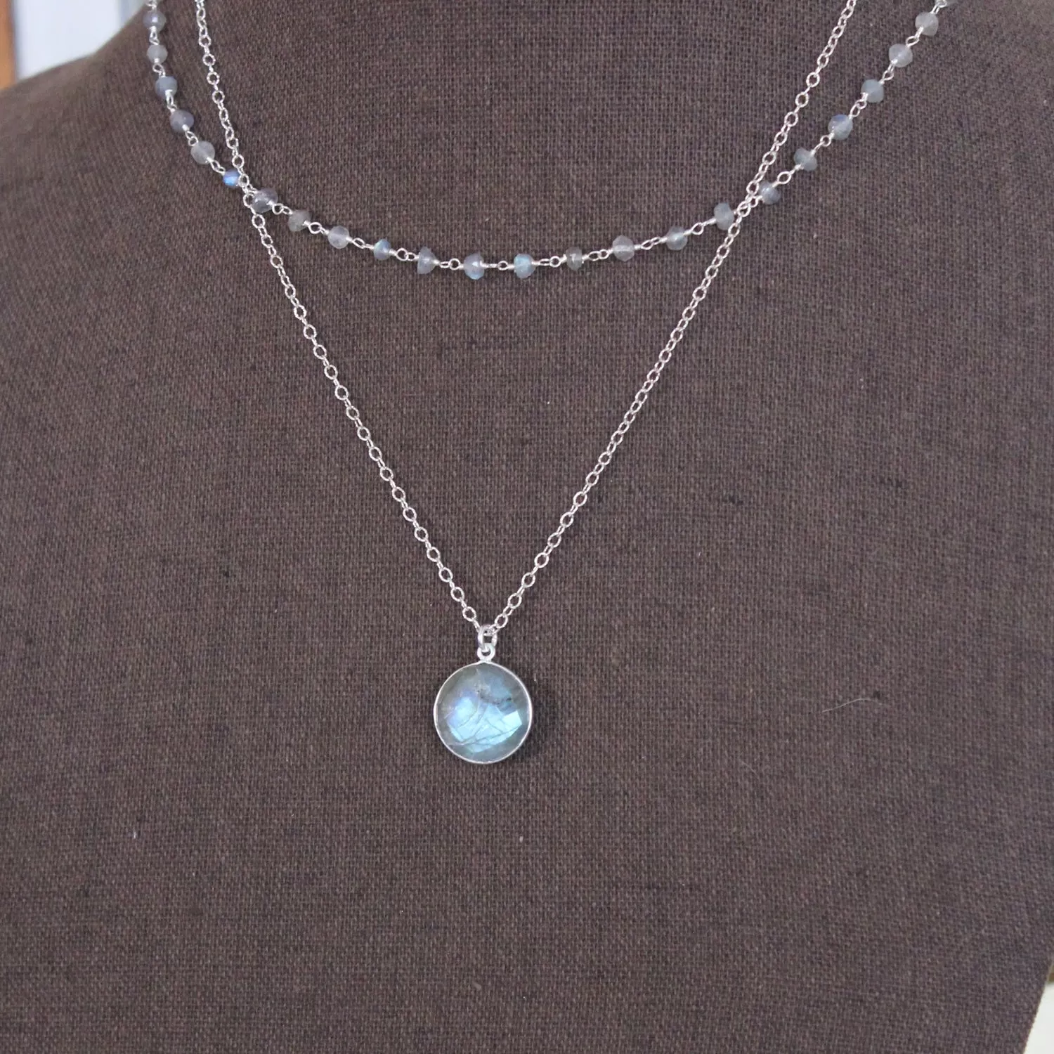 Double Labradorite Necklace - Best Seller