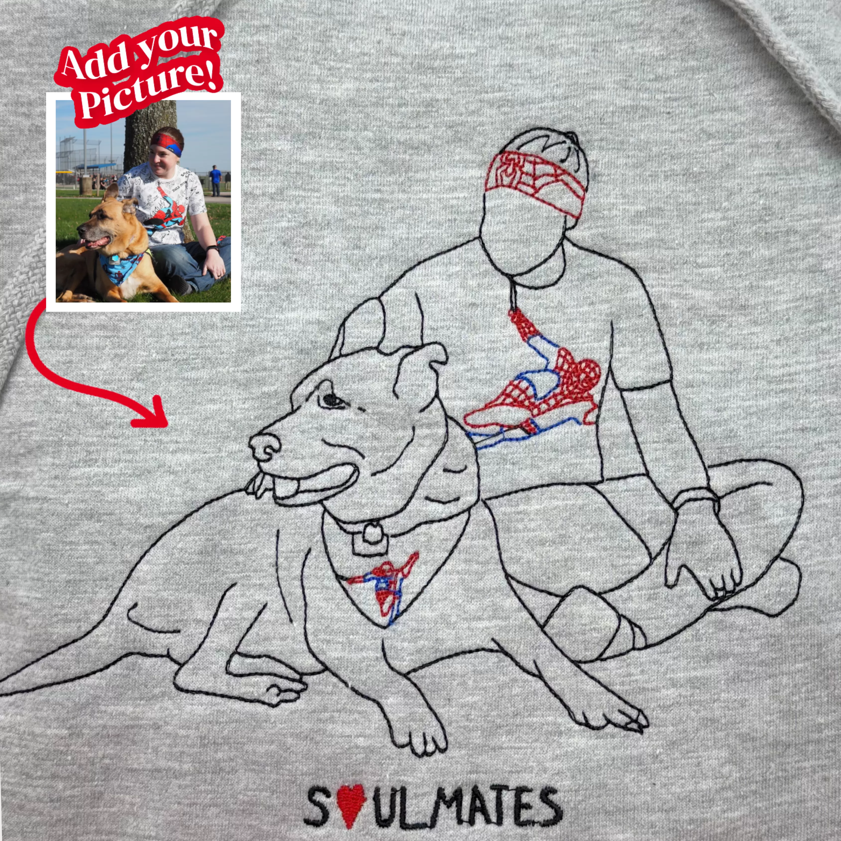 Embroidered Pet Hoodie - Soulmate Customs©