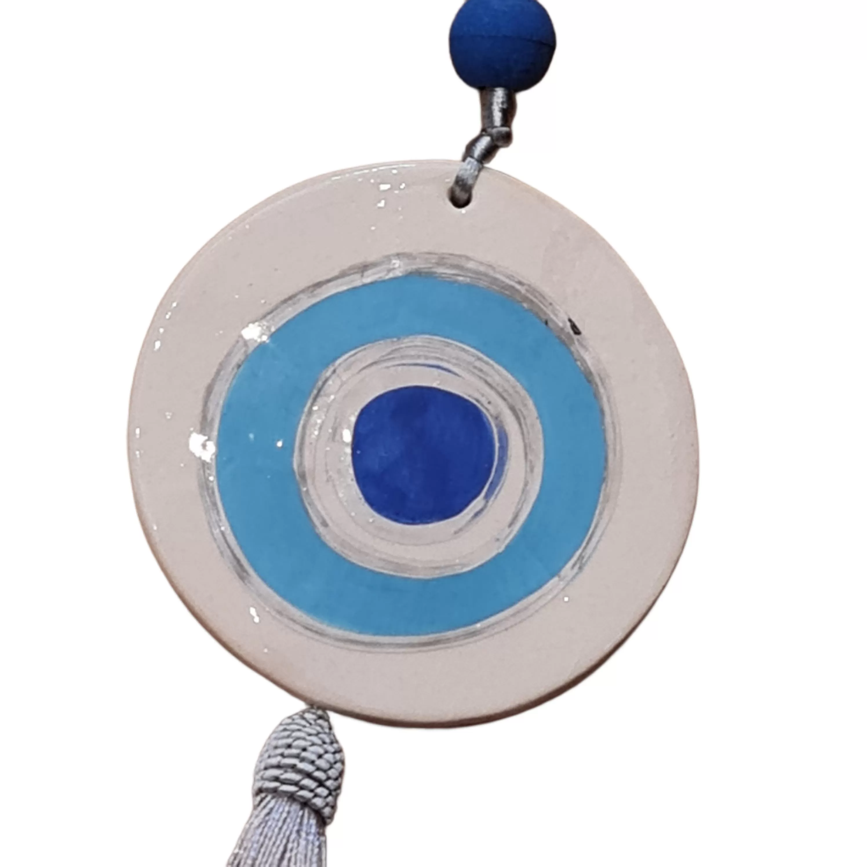 Evil eye wall decor blue and silver