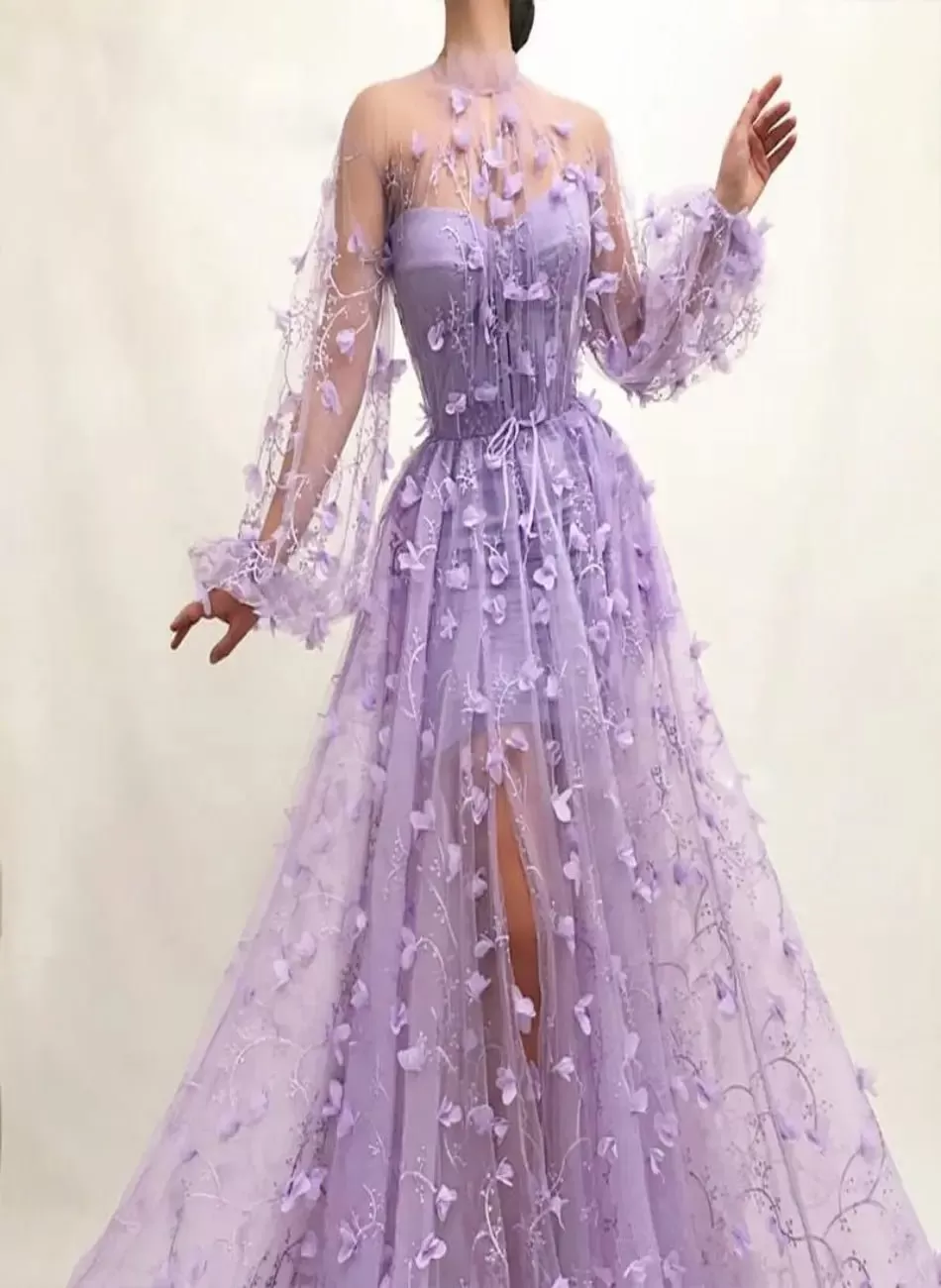 Fiesta Purple Lace Gown