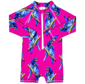 Fluro Macaw Unisex Long Sleeve Zip Swimmers