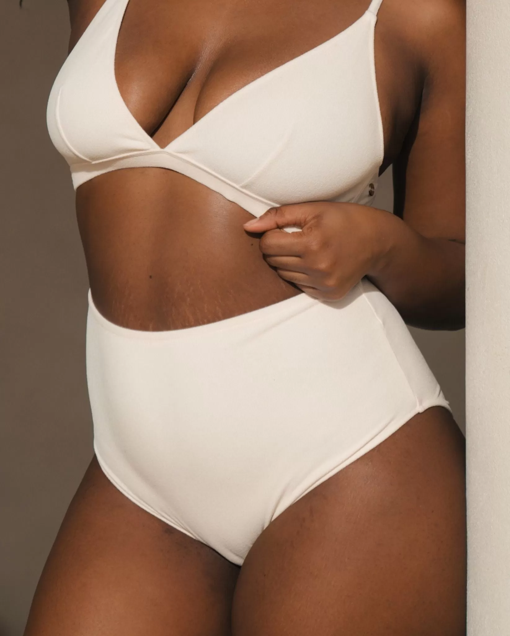 Highwaist Bikini Briefs Cream