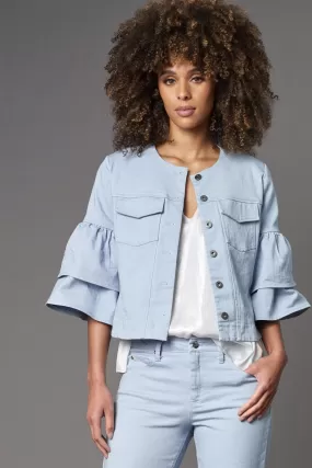 Lola & Sophie Ruffle Sleeve jean Jacket