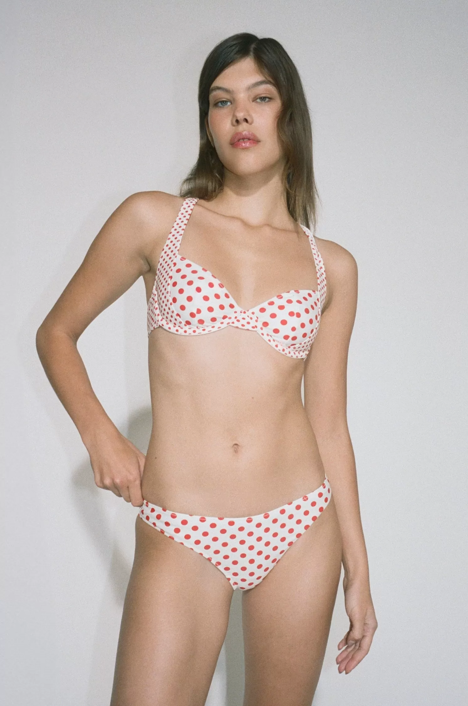 LUZ BIKINI BOTTOM - WHITE POLKA DOT