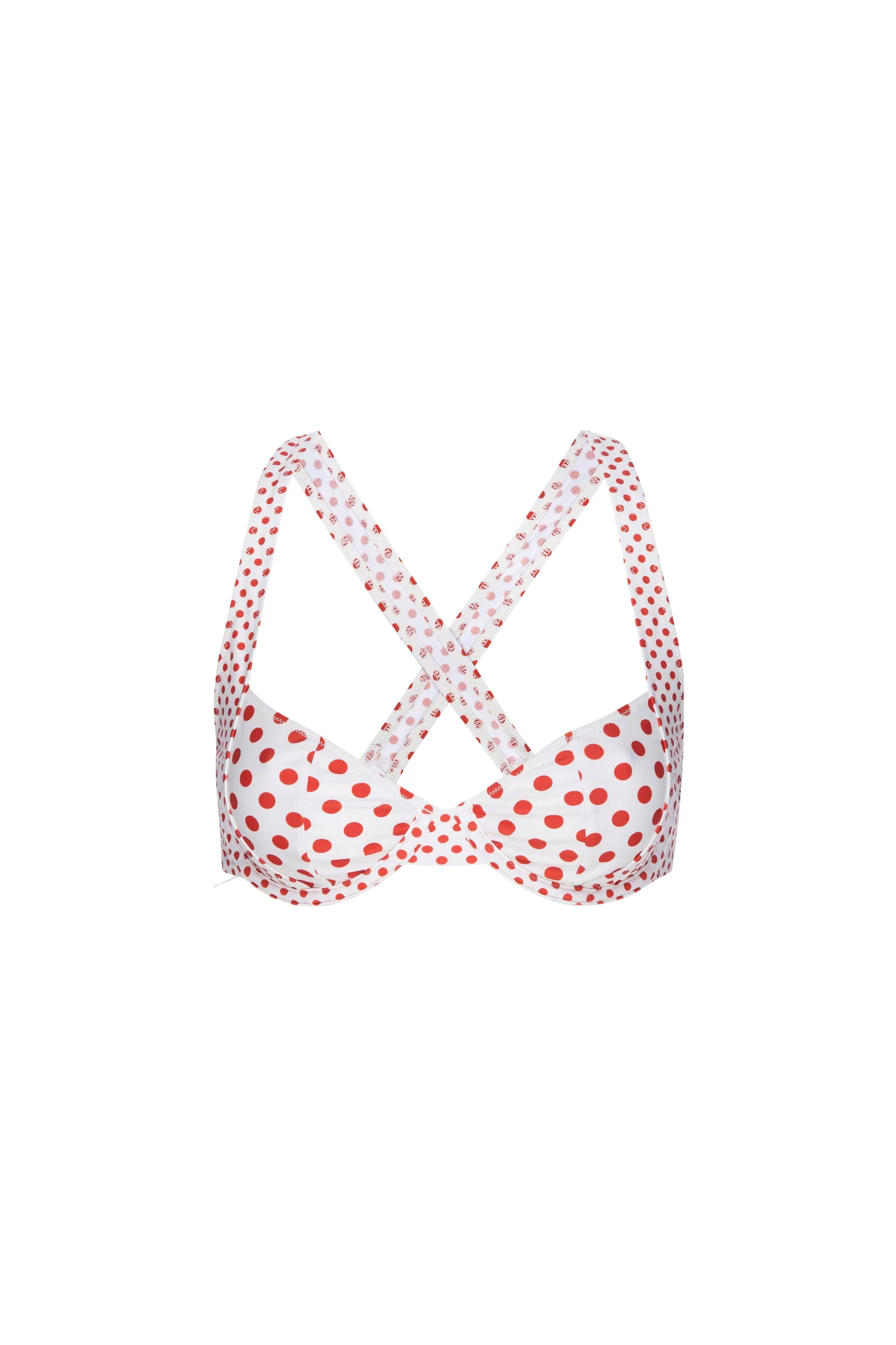 LUZ BIKINI TOP - WHITE POLKA DOT