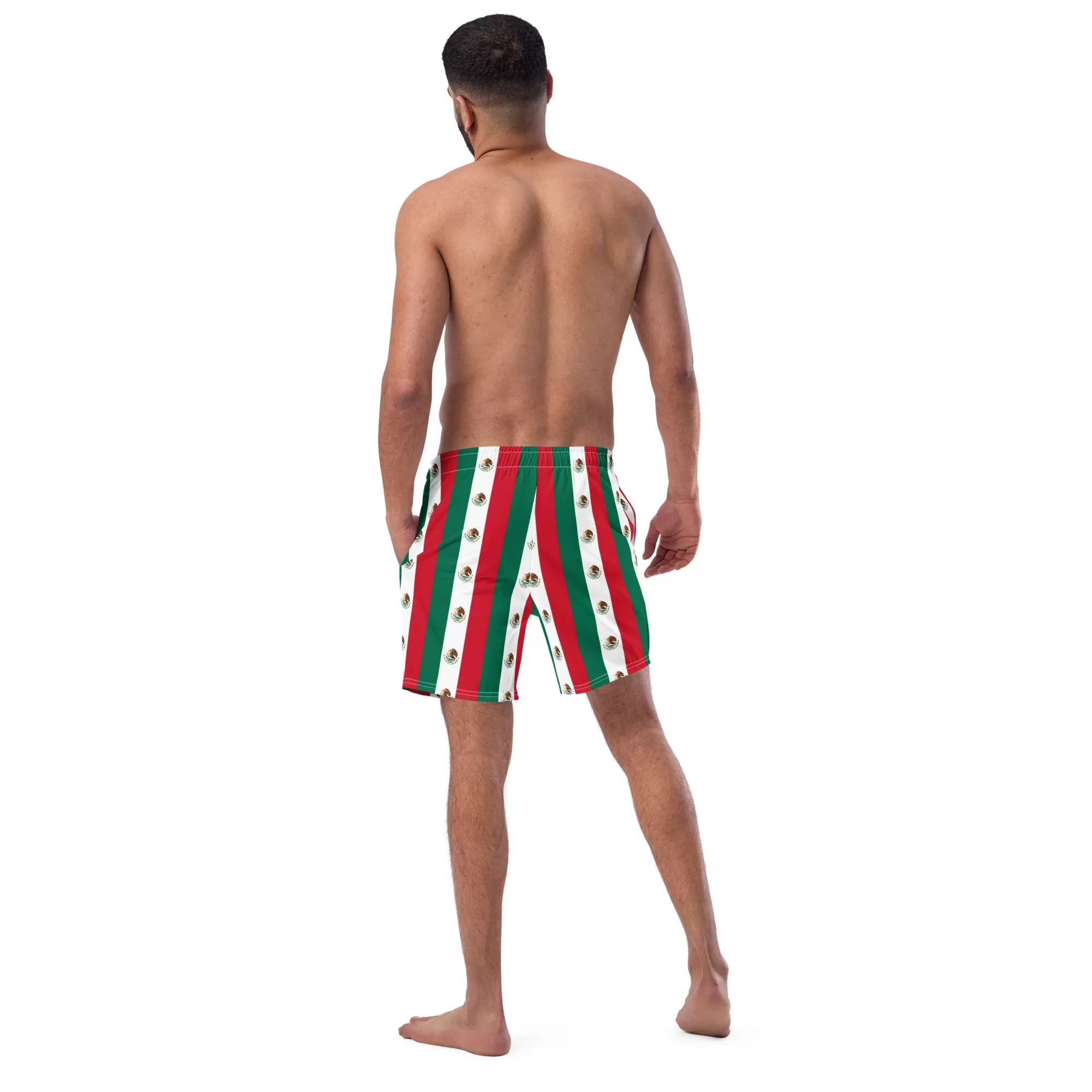 Mexican Flag Swim Trunks / Men's Swim Trunks / Colors of the Mexican flag / Recycled polyester