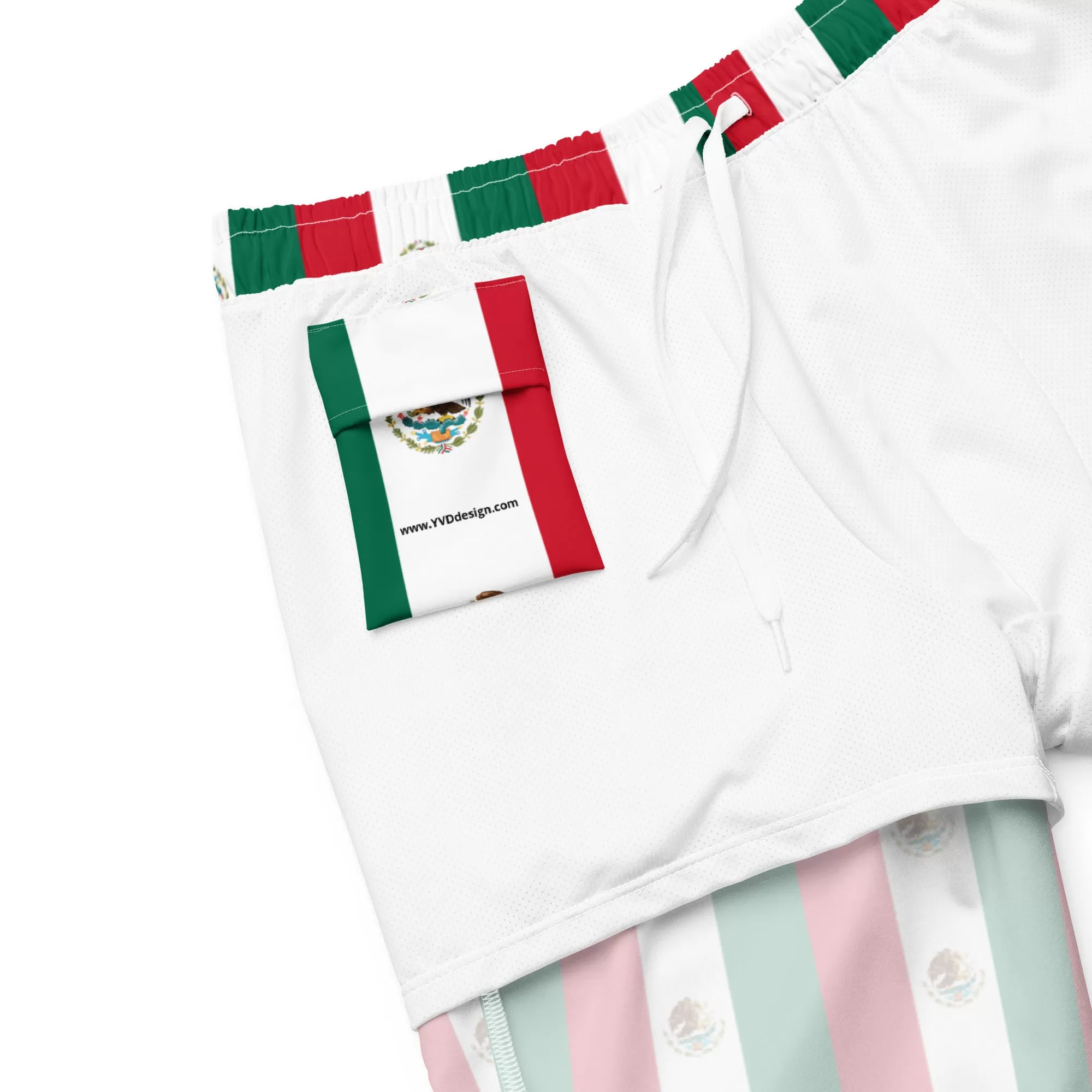 Mexican Flag Swim Trunks / Men's Swim Trunks / Colors of the Mexican flag / Recycled polyester