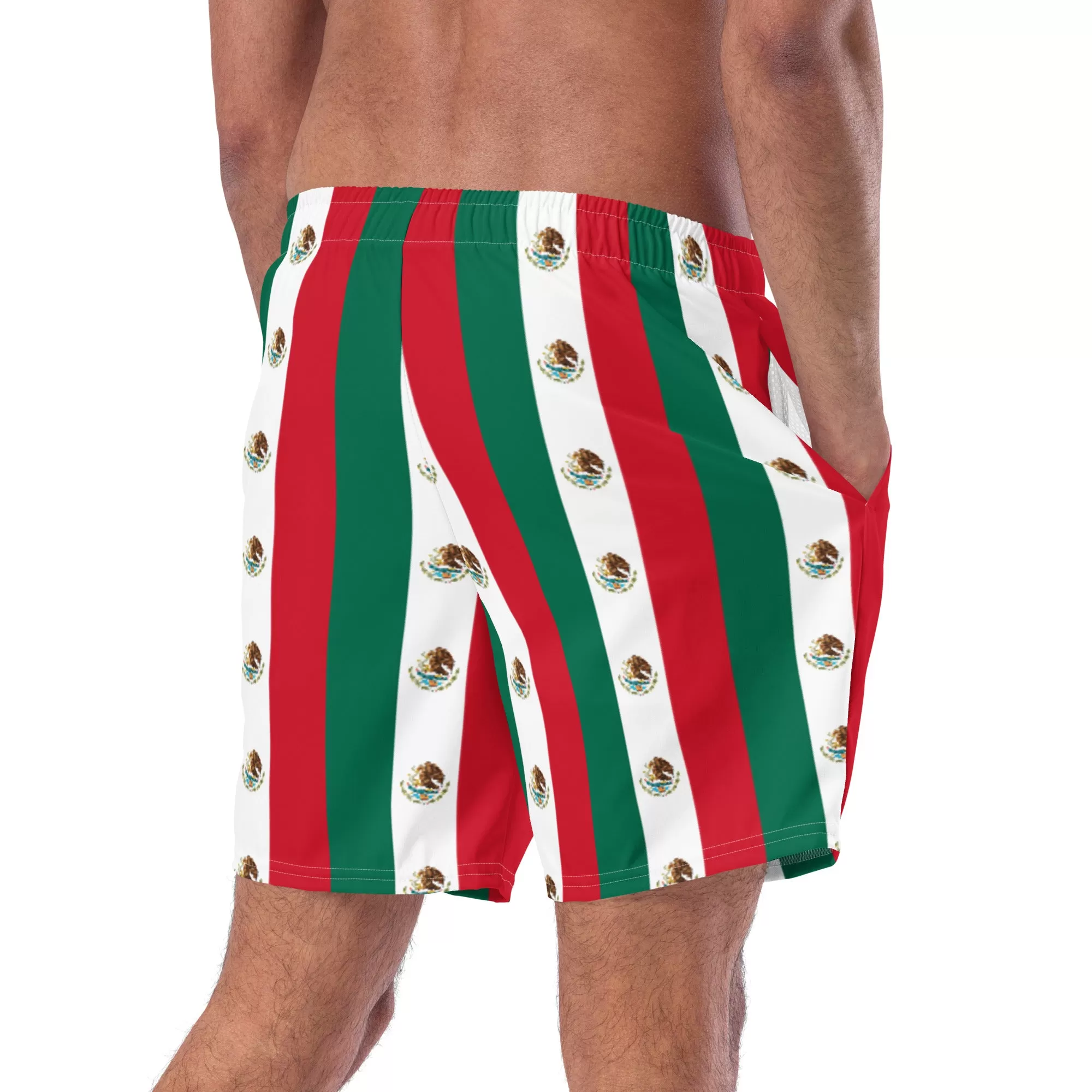 Mexican Flag Swim Trunks / Men's Swim Trunks / Colors of the Mexican flag / Recycled polyester