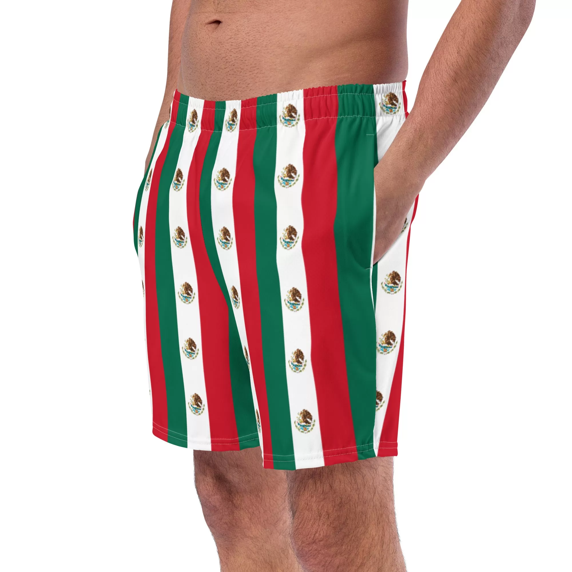 Mexican Flag Swim Trunks / Men's Swim Trunks / Colors of the Mexican flag / Recycled polyester