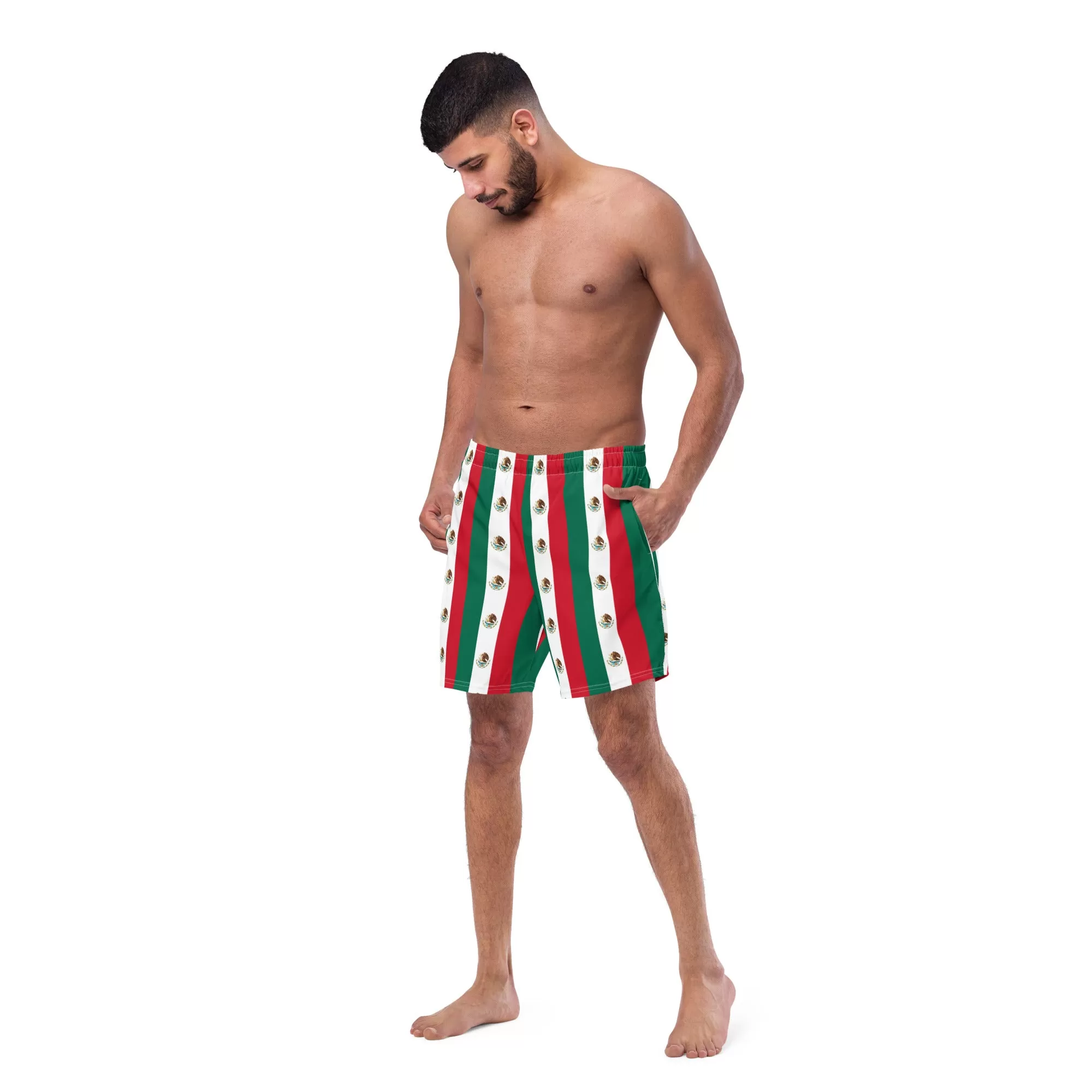 Mexican Flag Swim Trunks / Men's Swim Trunks / Colors of the Mexican flag / Recycled polyester