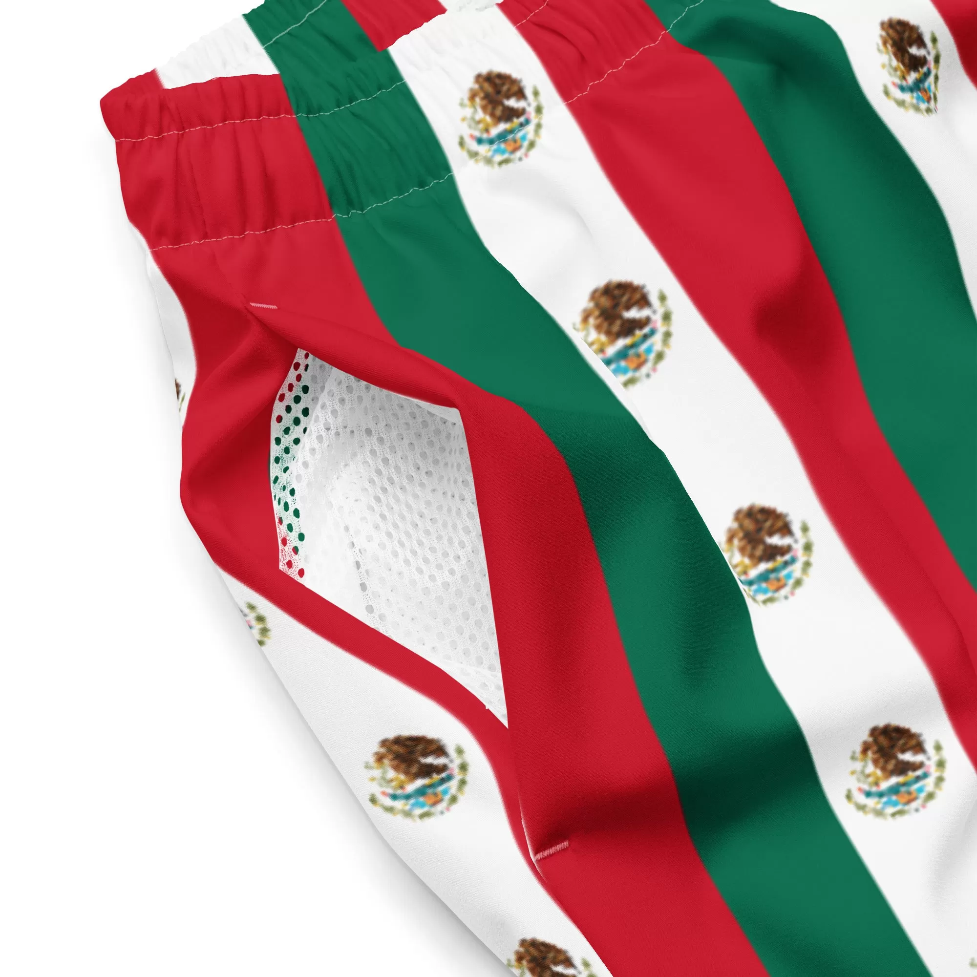 Mexican Flag Swim Trunks / Men's Swim Trunks / Colors of the Mexican flag / Recycled polyester