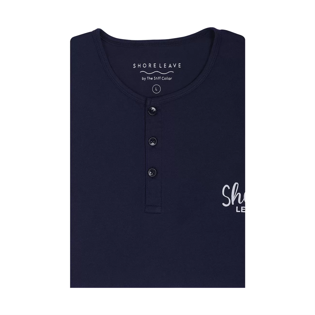 Midnight Blue Soft Cotton Henley T-shirt