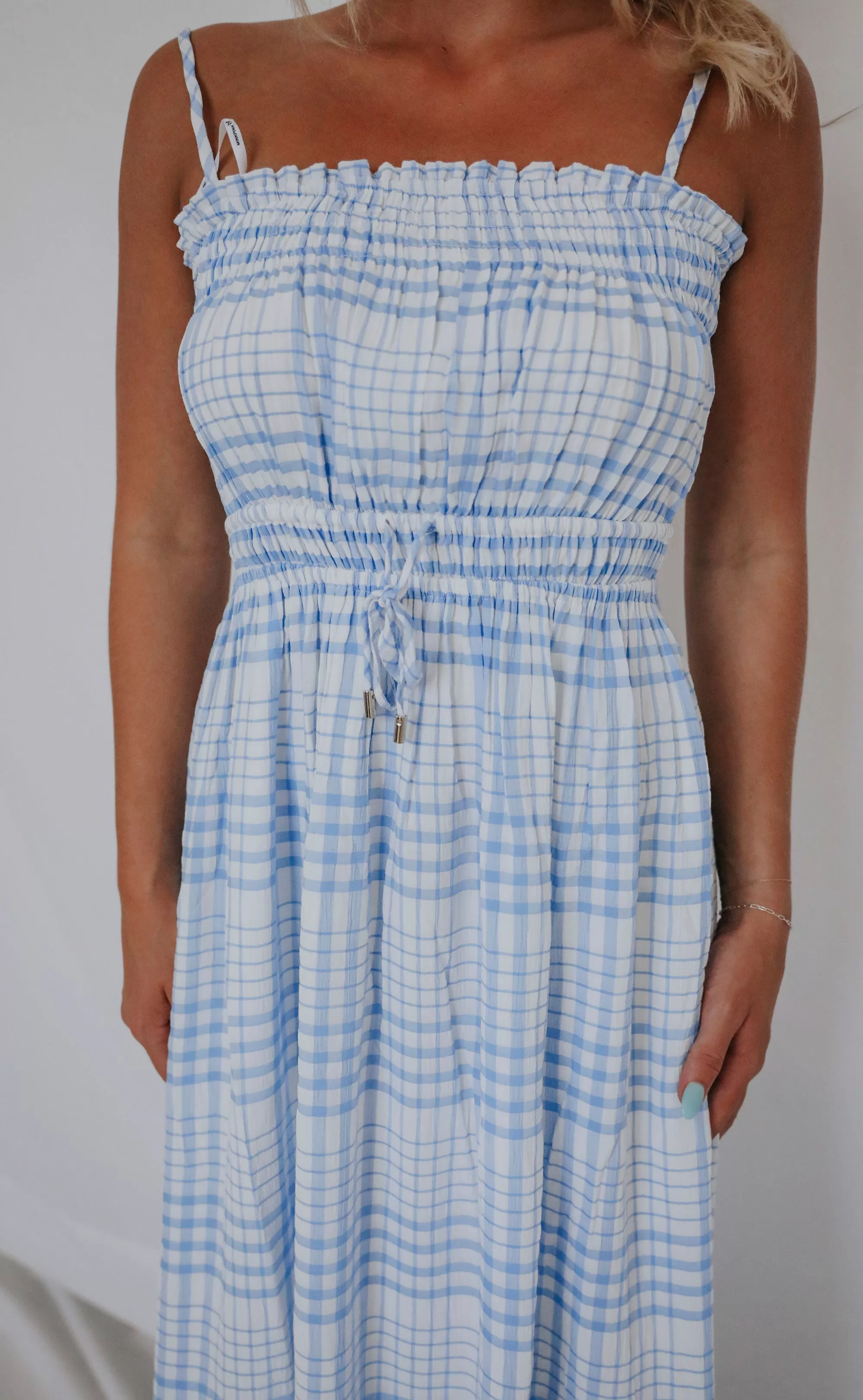 minkpink: emery midi dress - blue