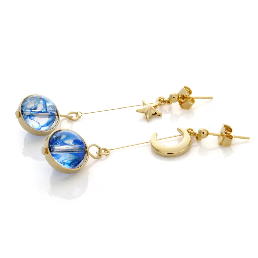 MoonStar Blue Planet Dangle Earrings