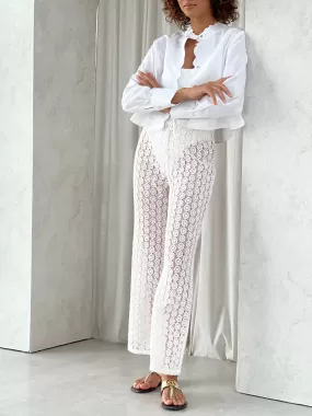 Nammos Cotton Lace Trousers | Coconut White