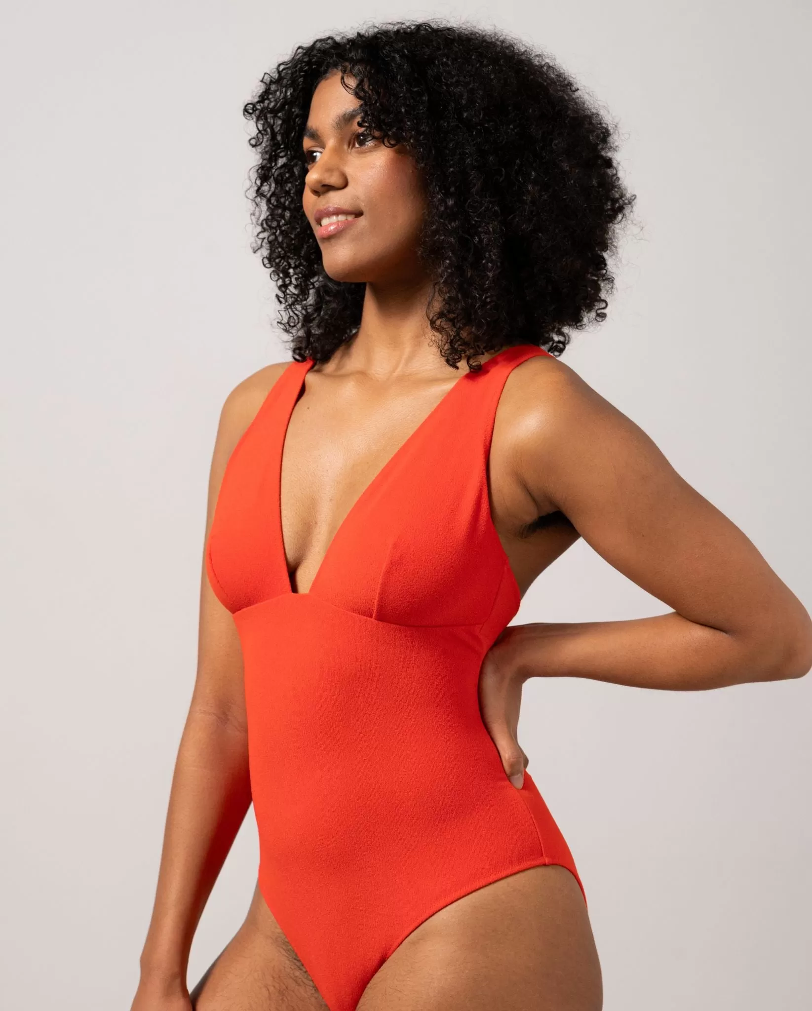 Plunge Swimsuit Papaya