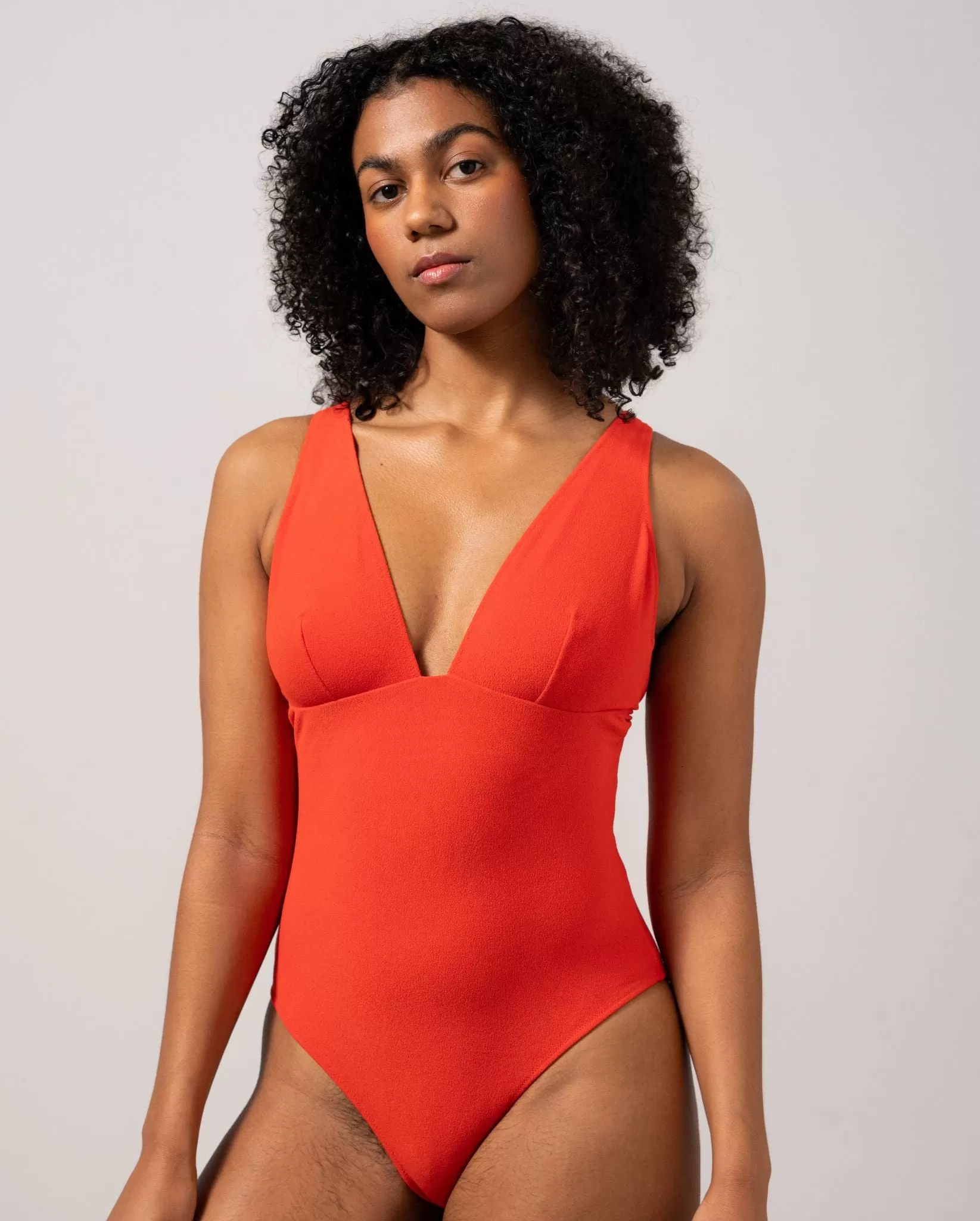 Plunge Swimsuit Papaya