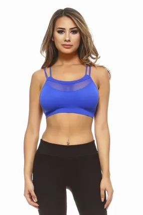 Posh Mesh Sports Bra- Royal Blue