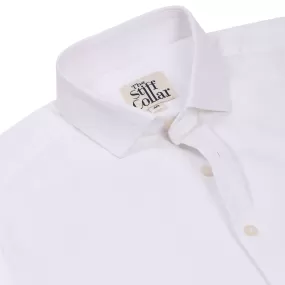 Premium White Herringbone Giza Cotton Regular Fit Shirt