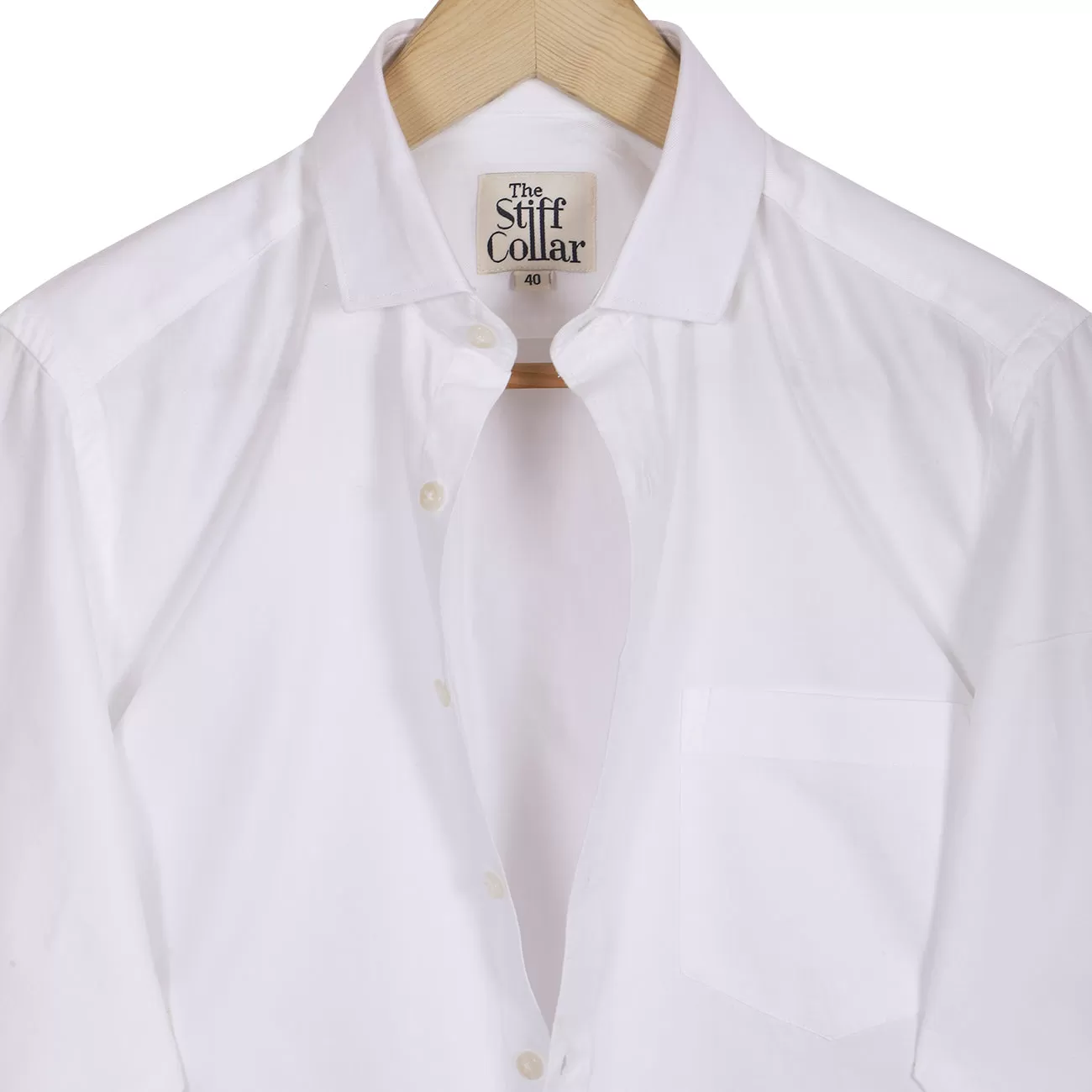 Premium White Herringbone Giza Cotton Regular Fit Shirt