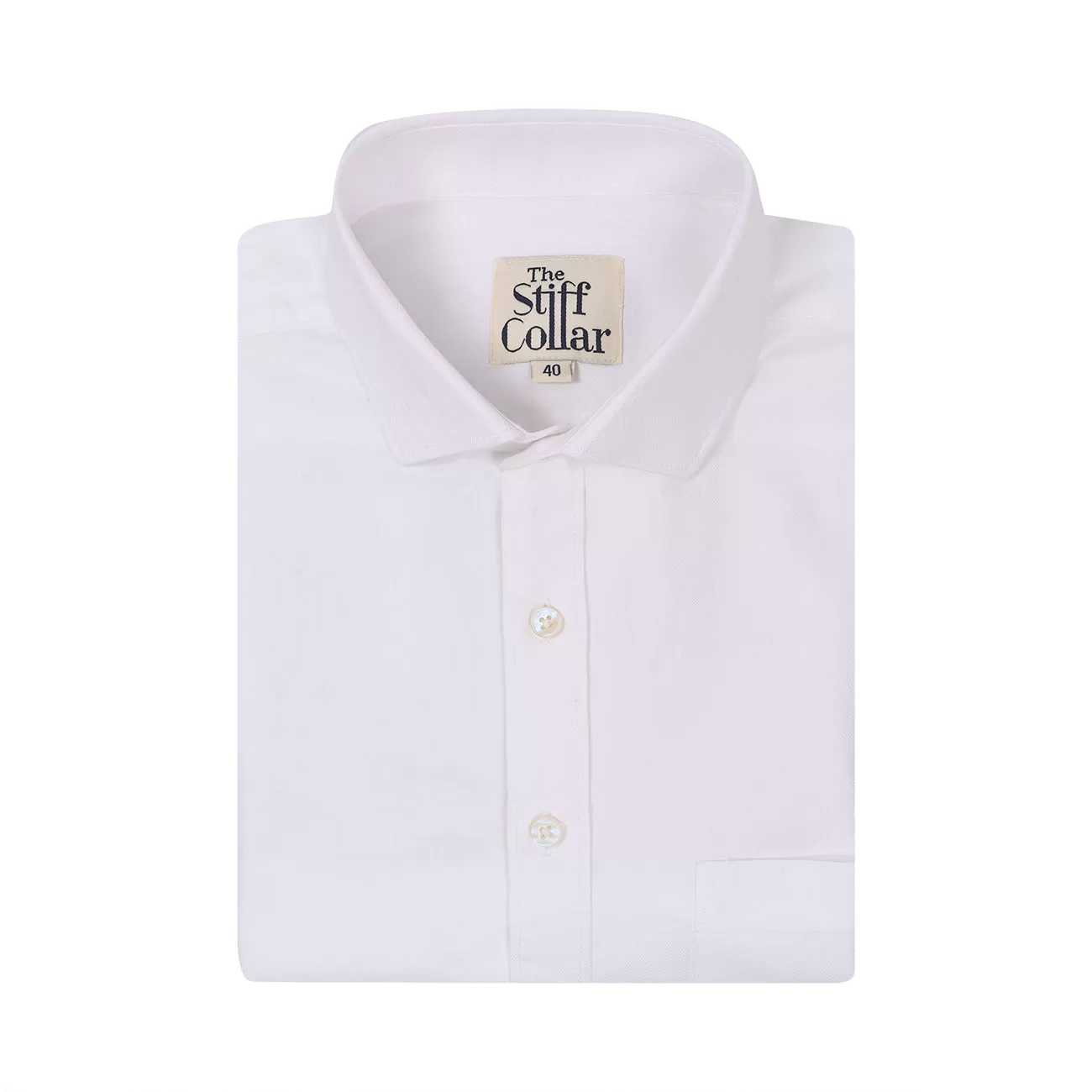 Premium White Herringbone Giza Cotton Regular Fit Shirt