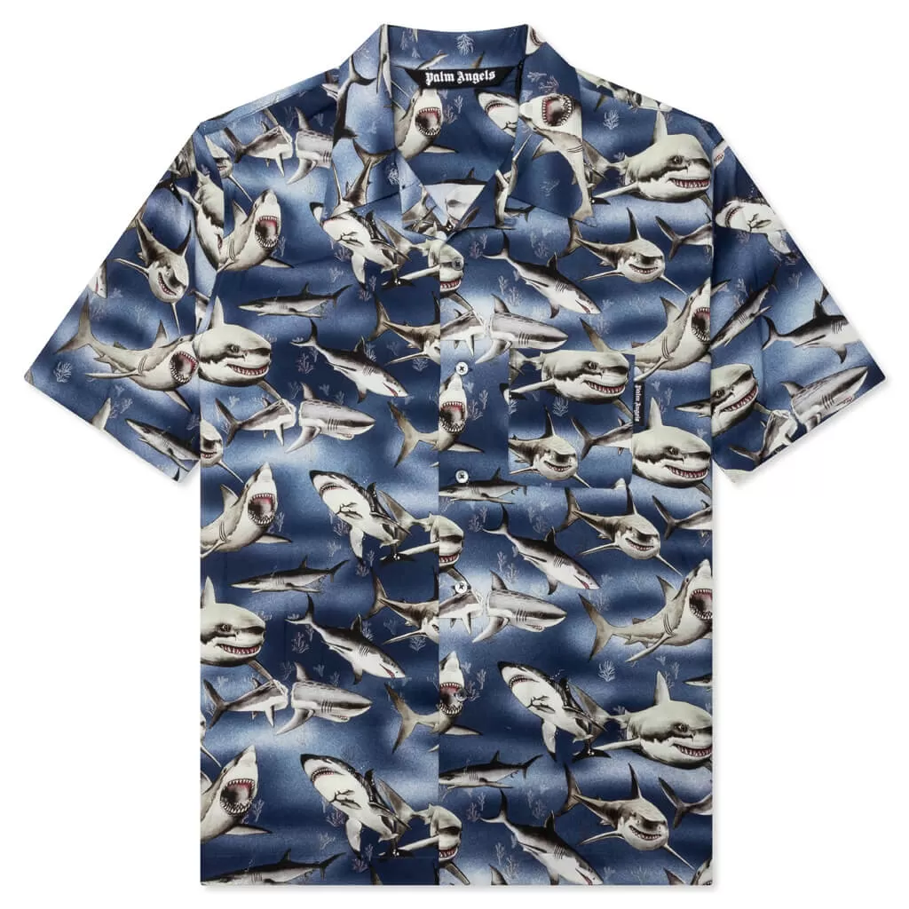 Sharks Bowling Shirt - Blue/Black