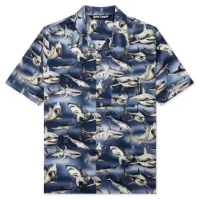 Sharks Bowling Shirt - Blue/Black